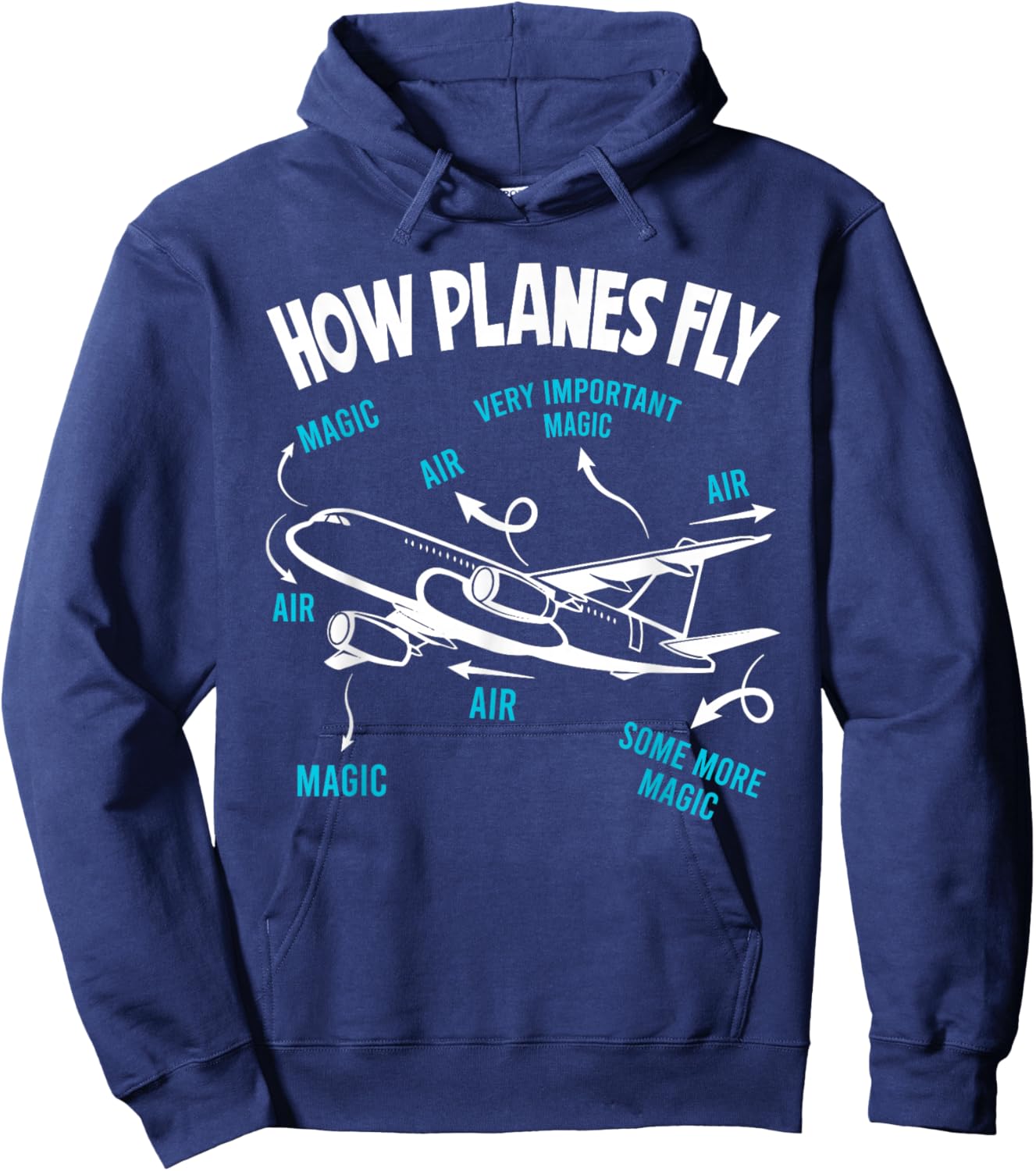 How Planes Fly Funny Aerospace Engineer Engineering Hoodie - Hoodie | Navy