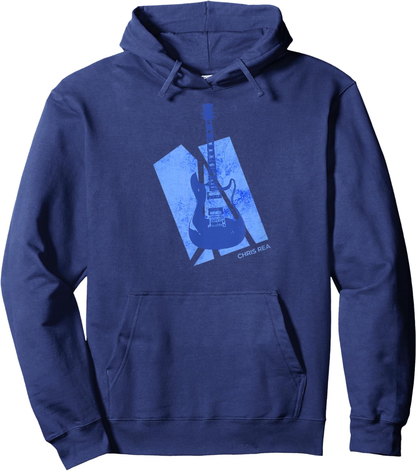Chris Rea Logo and Guitar Official Hoodie - Hoodie | Navy