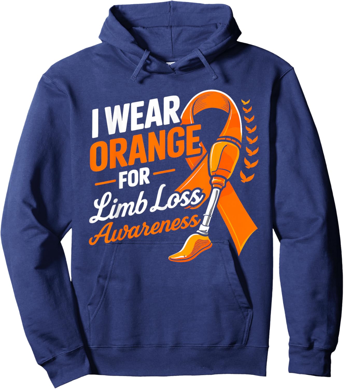 I Wear Orange for Limb Loss Awareness Orange Sunflower Hoodie - Hoodie | Navy