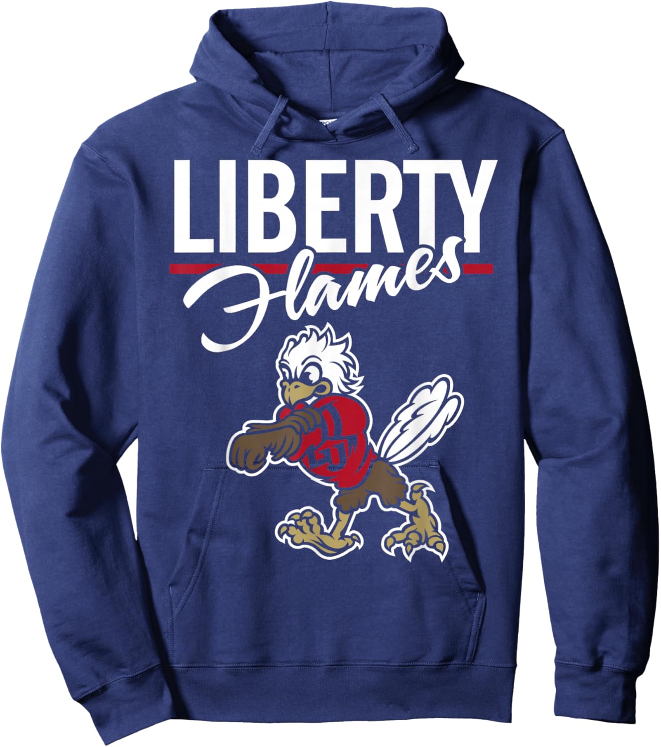 Liberty Flames Mascot Navy Officially Licensed Hoodie - Hoodie | Navy