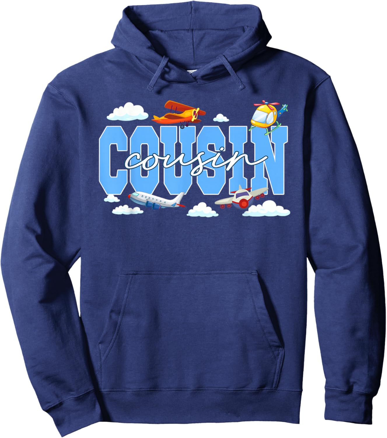 Cousin Birthday Boy Airplane Theme Family Matching Party Hoodie - Hoodie | Navy