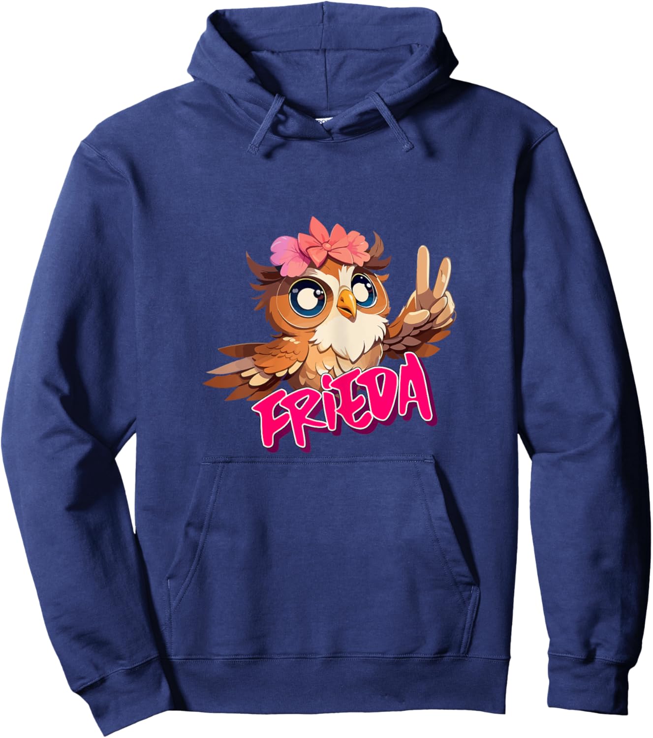 FRIEDA - Schöner Mädchen Name mit niedlicher Eule Hoodie - Hoodie | Navy