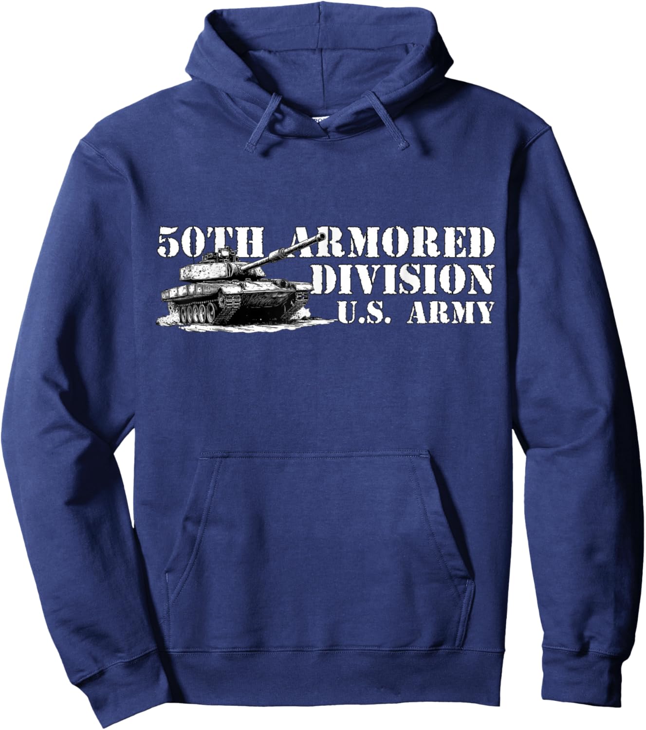 50th Armored Division Jersey Blues Retro Veterans Day Hoodie - Hoodie | Navy