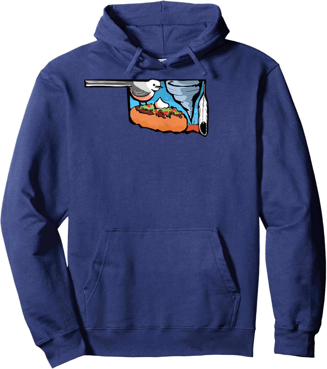 Threadless Nathan W. Pyle Oklahoma Graphic Hoodie - Hoodie | Navy