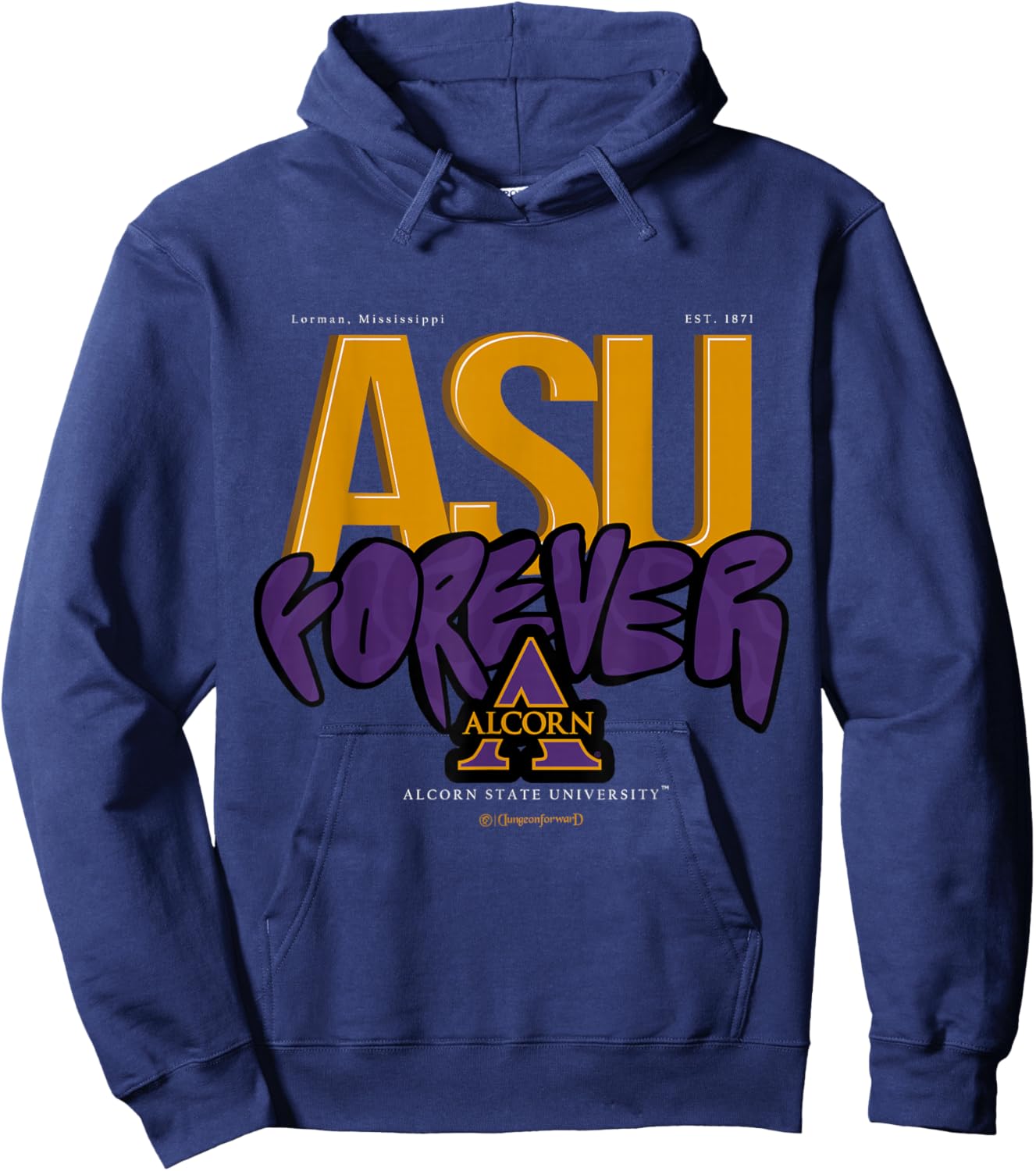 The Yard Essentials - Alcorn State University - ASU Forever Hoodie - Hoodie | Navy