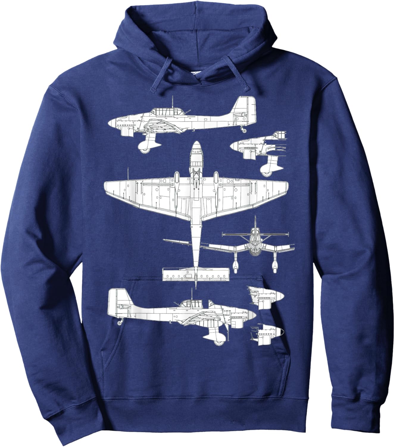 Junkers Ju 87 Stuka German WW2 Bomber Luftwaffe Airplane Hoodie - Hoodie | Navy