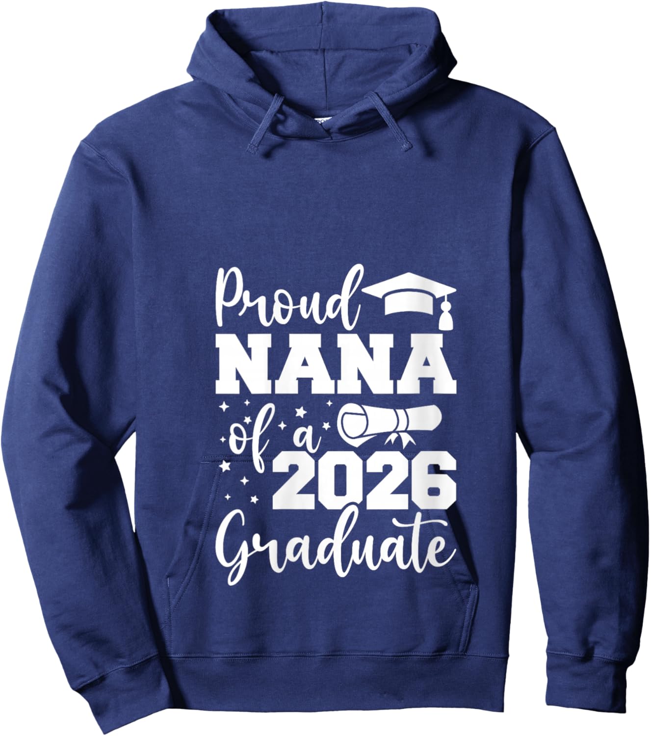 Women's Proud Nana of a Class of 2026 Graduate Senior Graduation V-Neck Hoodie - Hoodie | Navy