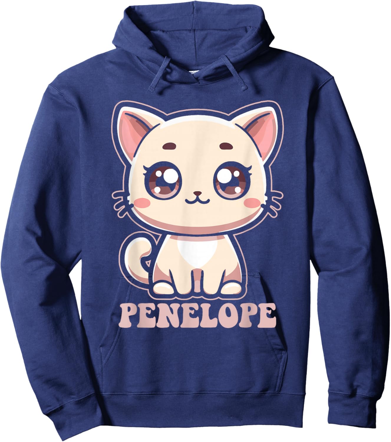 Penelope Motif Chat Mignon pour Fille Nom Penelope Hoodie - Hoodie | Navy