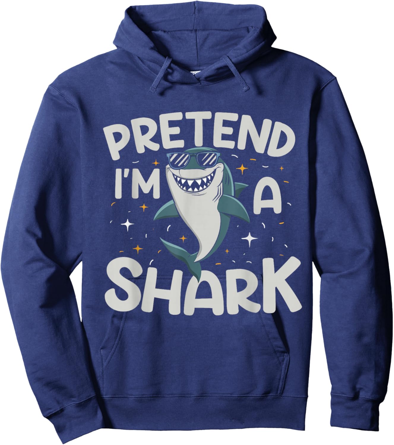 Pretend I'm A Shark Funny Lazy Halloween Matching Costume Hoodie - Hoodie | Navy