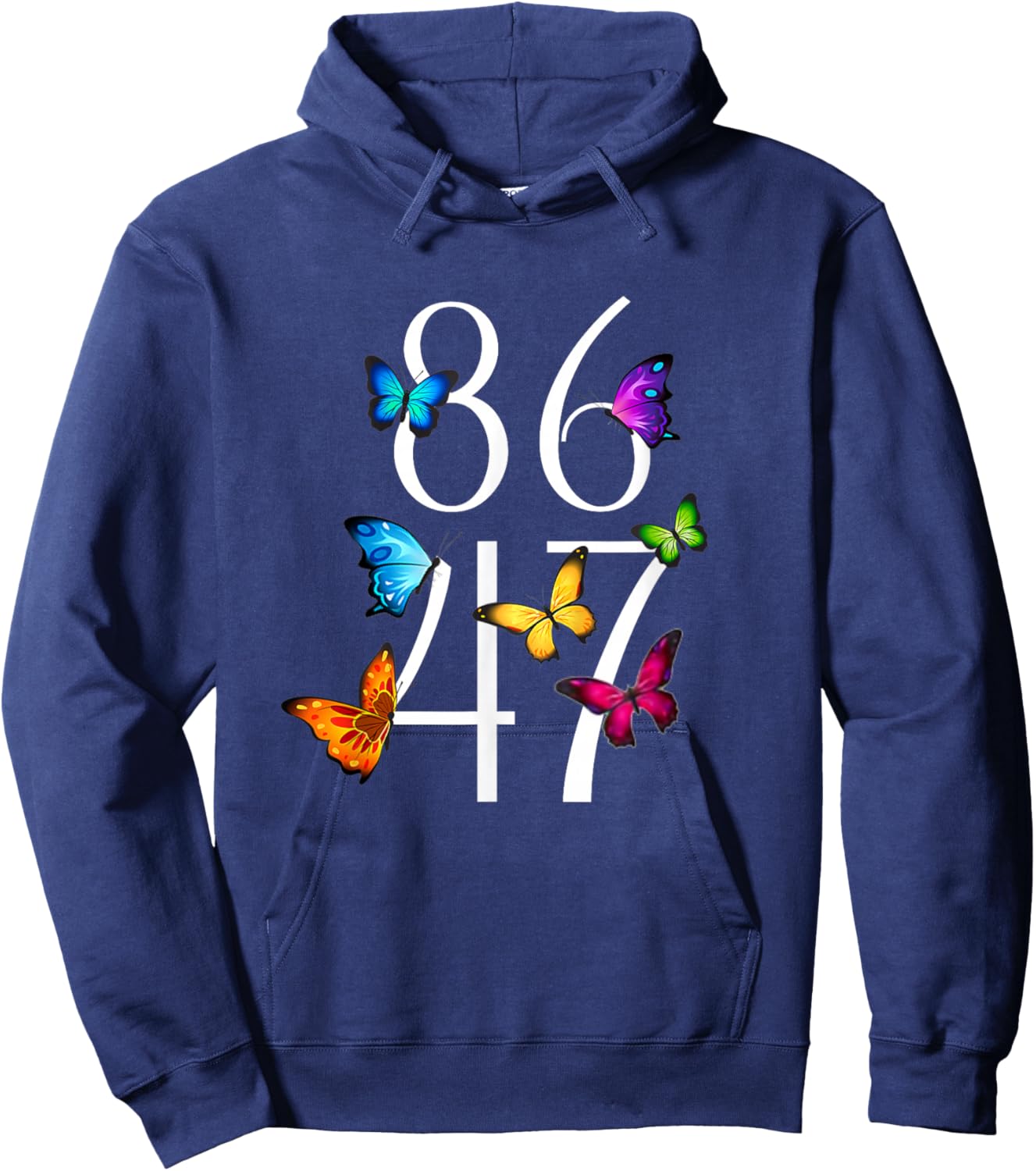8647 anti Trump 86 47 Floral Hoodie - Hoodie | Navy