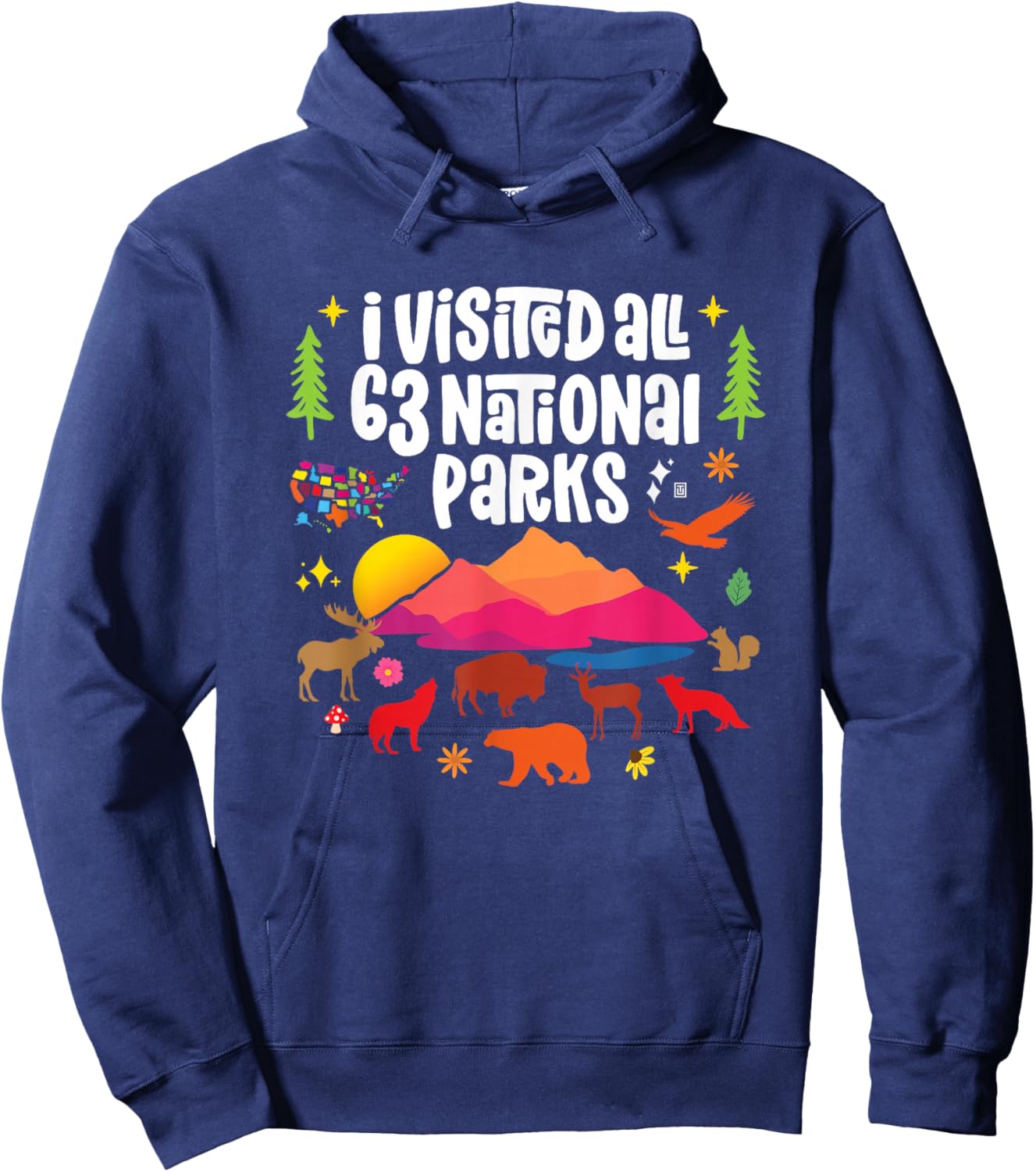 I Visited All 63 National Parks Hoodie - Hoodie | Navy