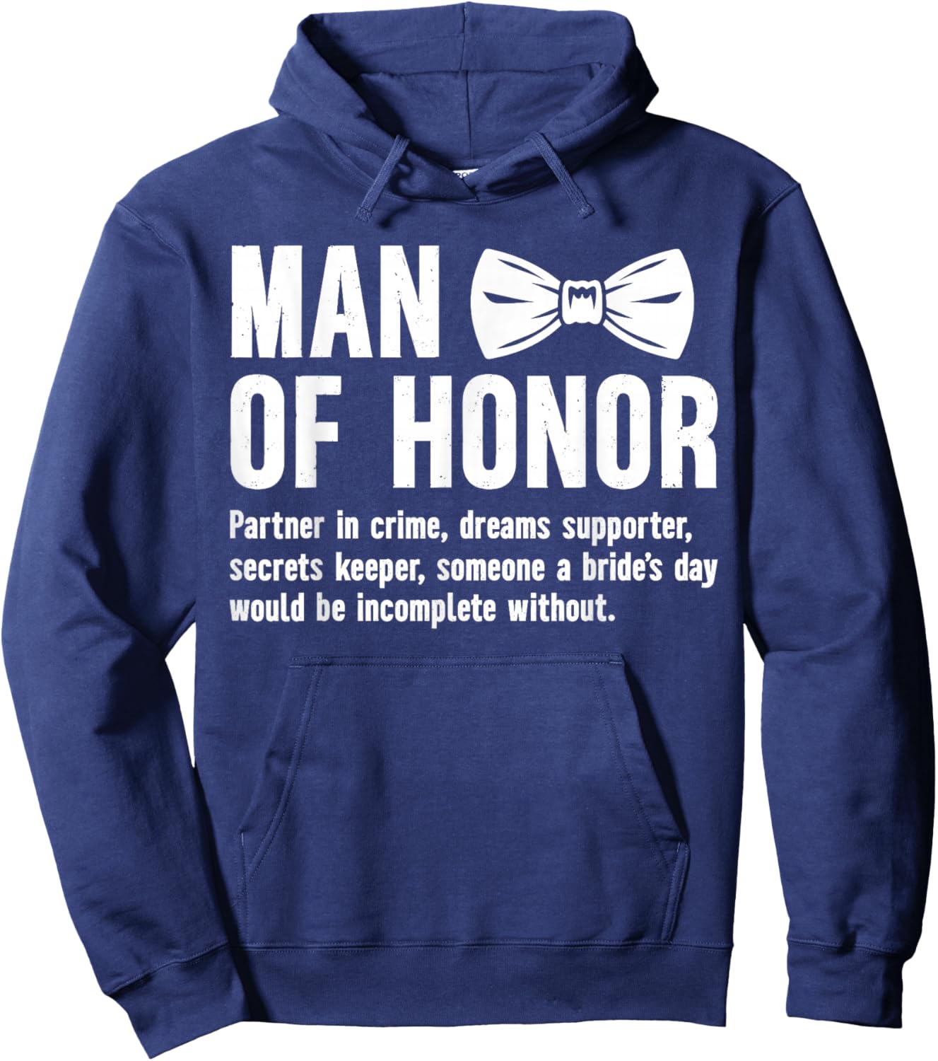 Man of Honor Definition Wedding Bridal Party Man of Honor Hoodie - Hoodie | Navy