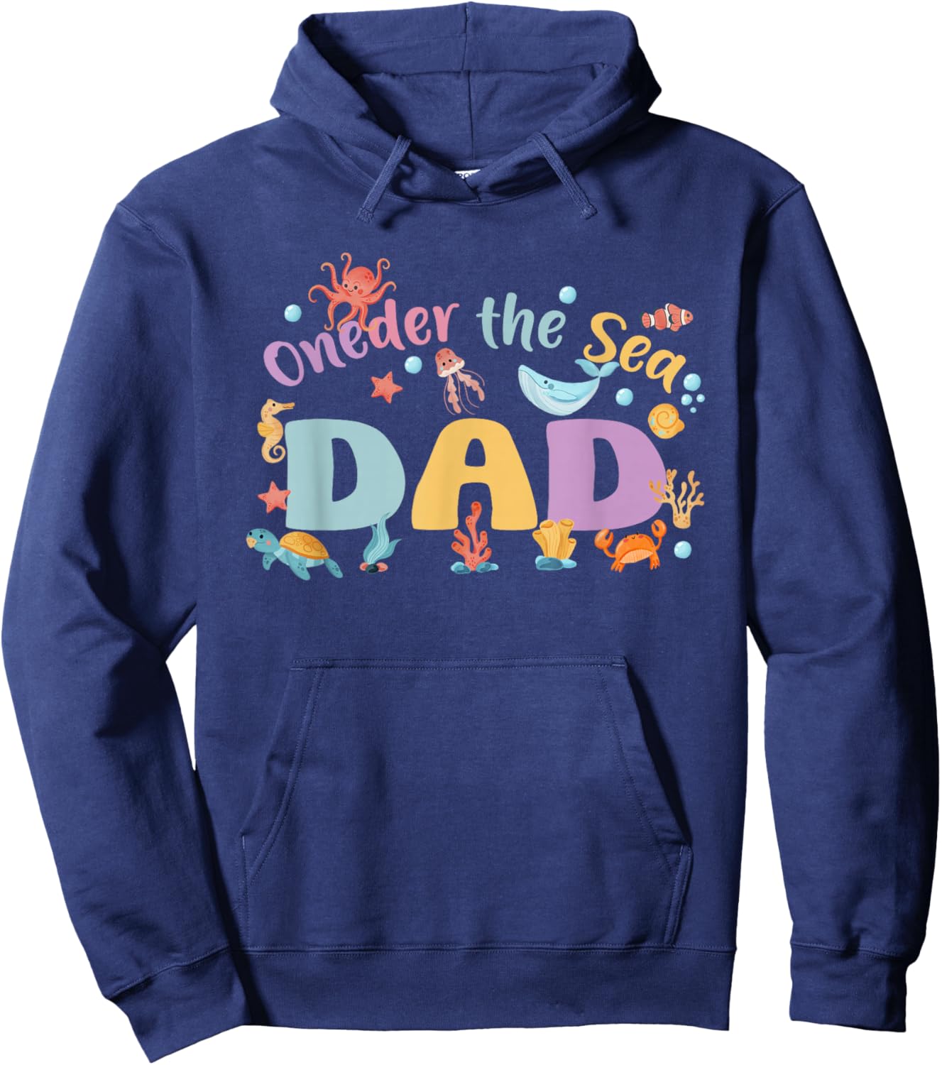 Under Sea Dad Birthday Girl Boy Matching Family Party Hoodie - Hoodie | Navy