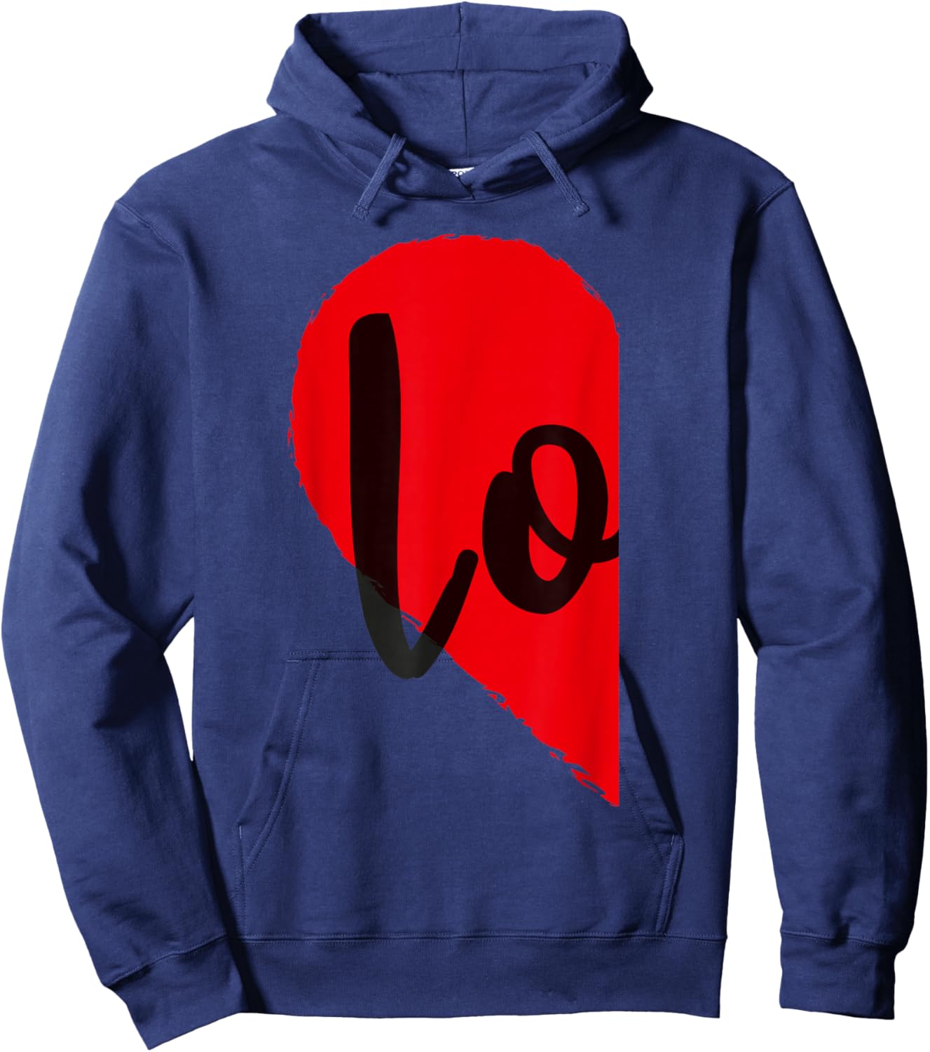 Couple Half Heart Love Funny Valentine's Day Women Men Adult Hoodie - Hoodie | Navy