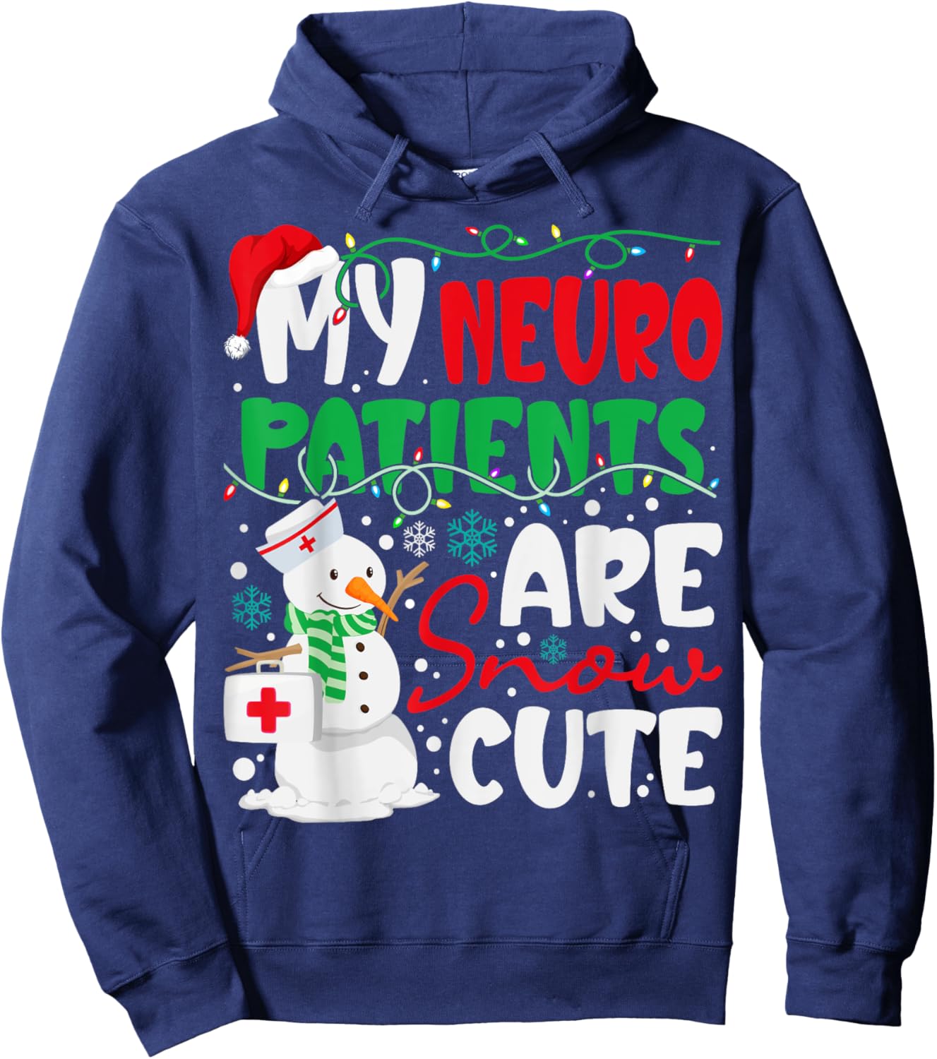 Funny Neuro Christmas Snowmies Cute Neuroscience Nurse Hoodie - Hoodie | Navy