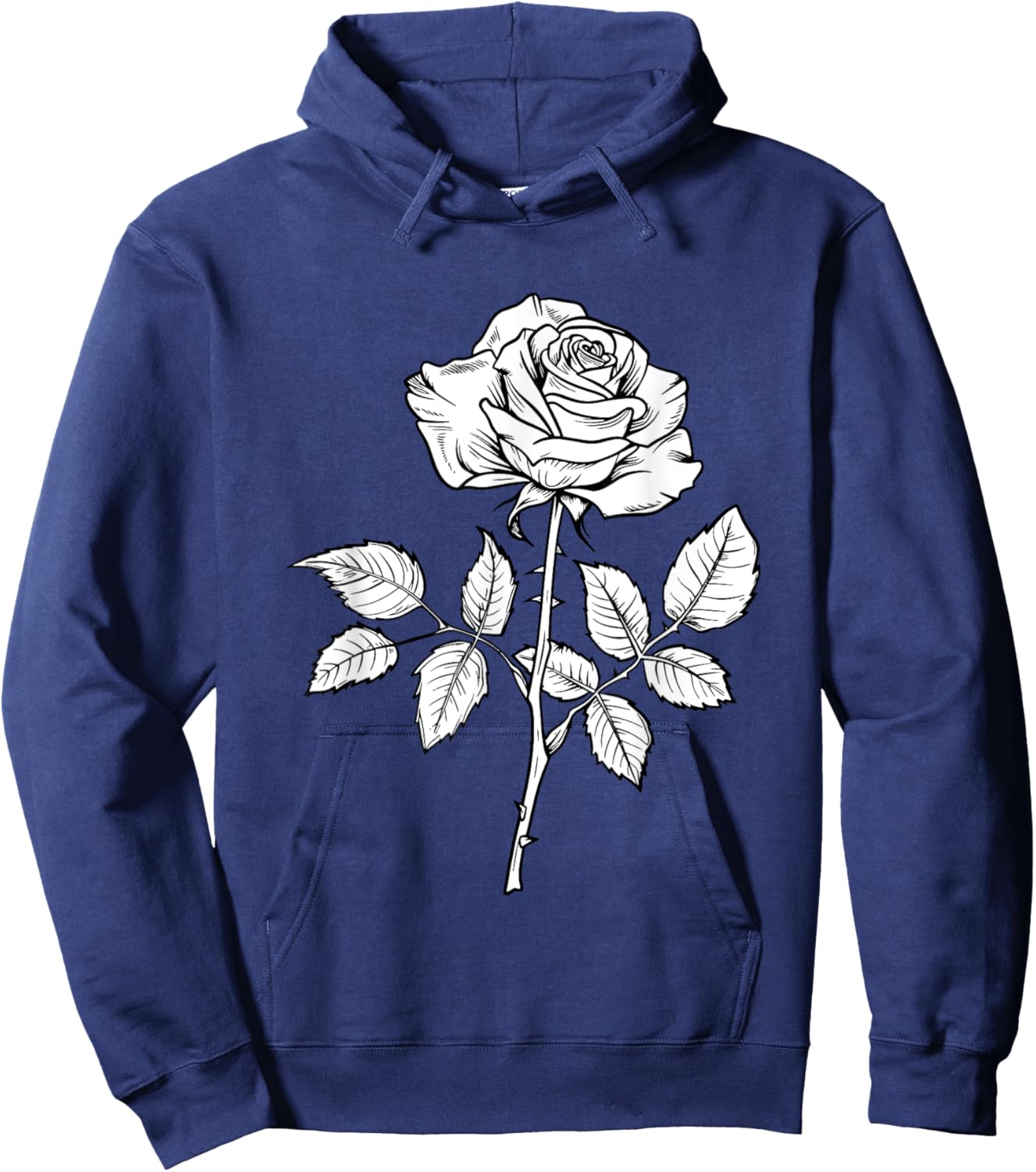 White Rose Graphic Hoodie - Hoodie | Navy