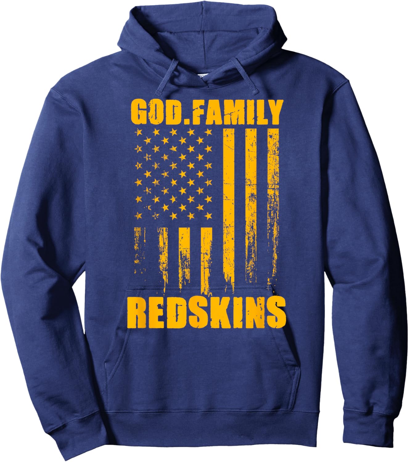 Indian Creek Redskins God. Family. Vintage USA Flag Hoodie - Hoodie | Navy