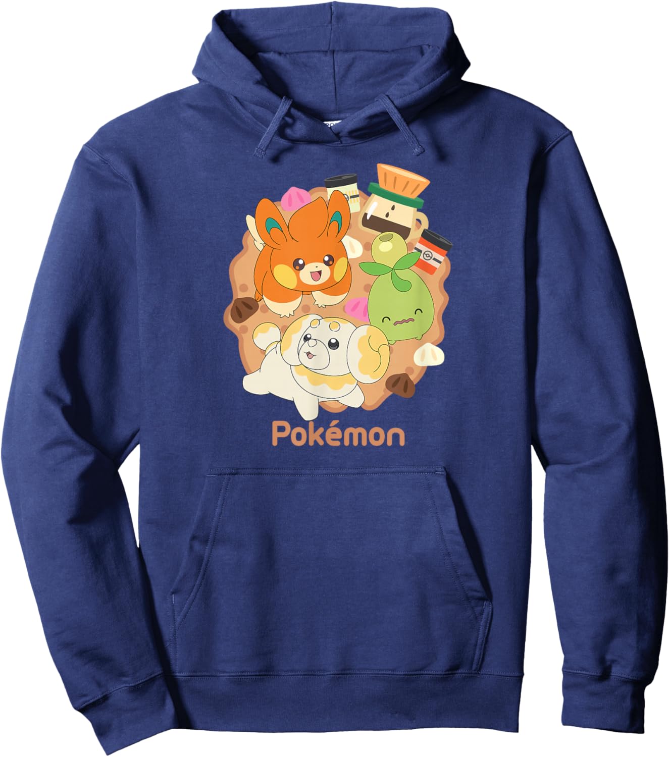 Pokémon - Fidough Smoliv Pawmi Cafe Trio Hoodie - Hoodie | Navy