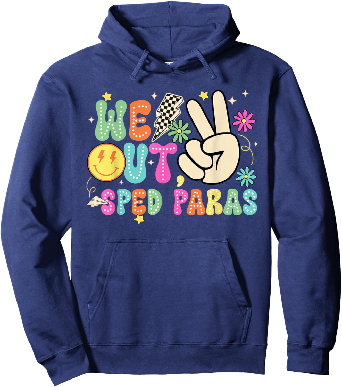Cute Peace We Out Sped para Happy Last Day of School Summer Hoodie - Hoodie | Navy