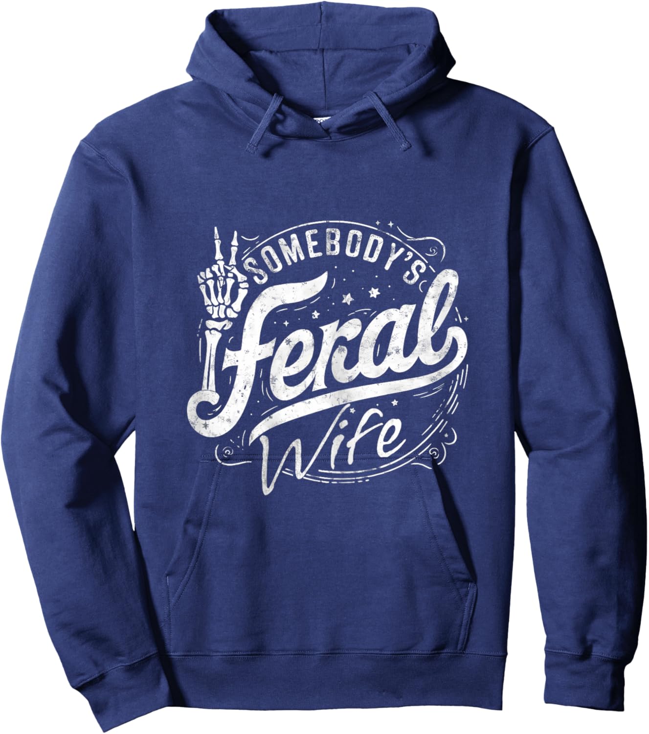 Feral Summer Somebody's Feral Wife Hoodie - Hoodie | Navy
