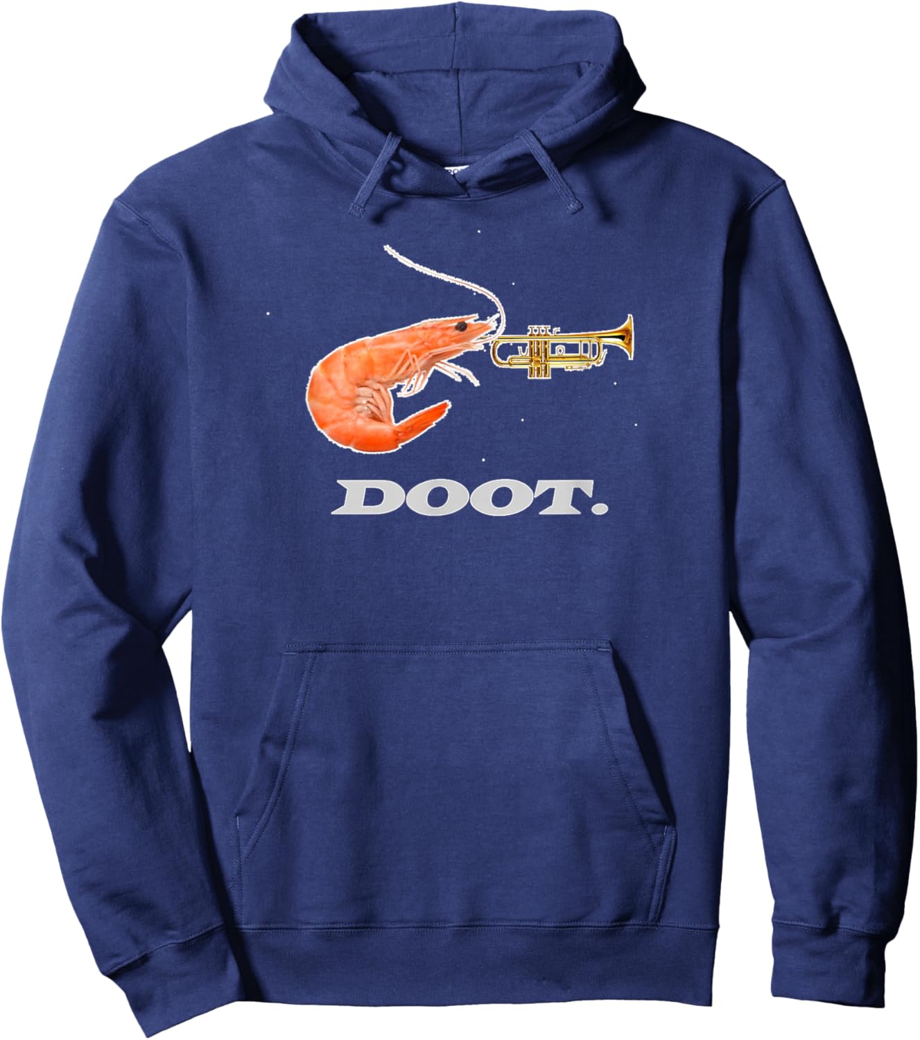 Cute Shrimp with Trumpet Hoodie - Hoodie | Navy