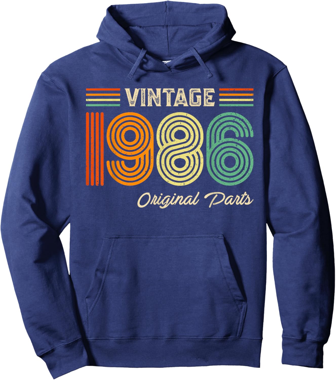 Vintage 1986 Original Parts Birthday 1986 Men Women Vintage Hoodie - Hoodie | Navy
