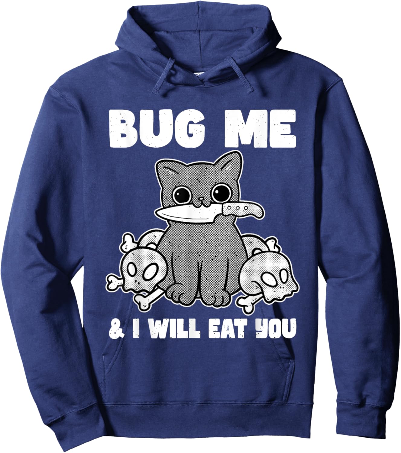 Funny Knife Cat Lover Sarcastic Pet Kitty Cat Men Women Hoodie - Hoodie | Navy