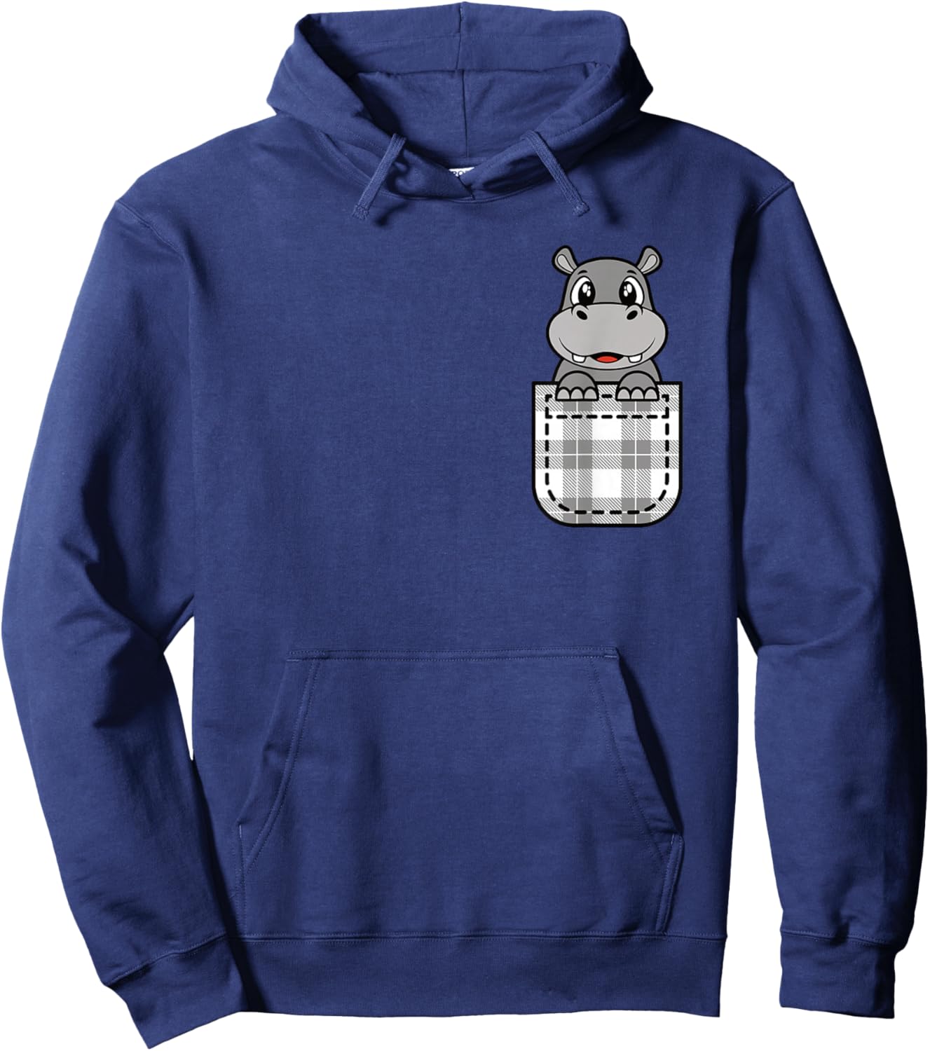 Funny Hippo Pocket Hippopotamus Lover Men Women Kids Hoodie - Hoodie | Navy