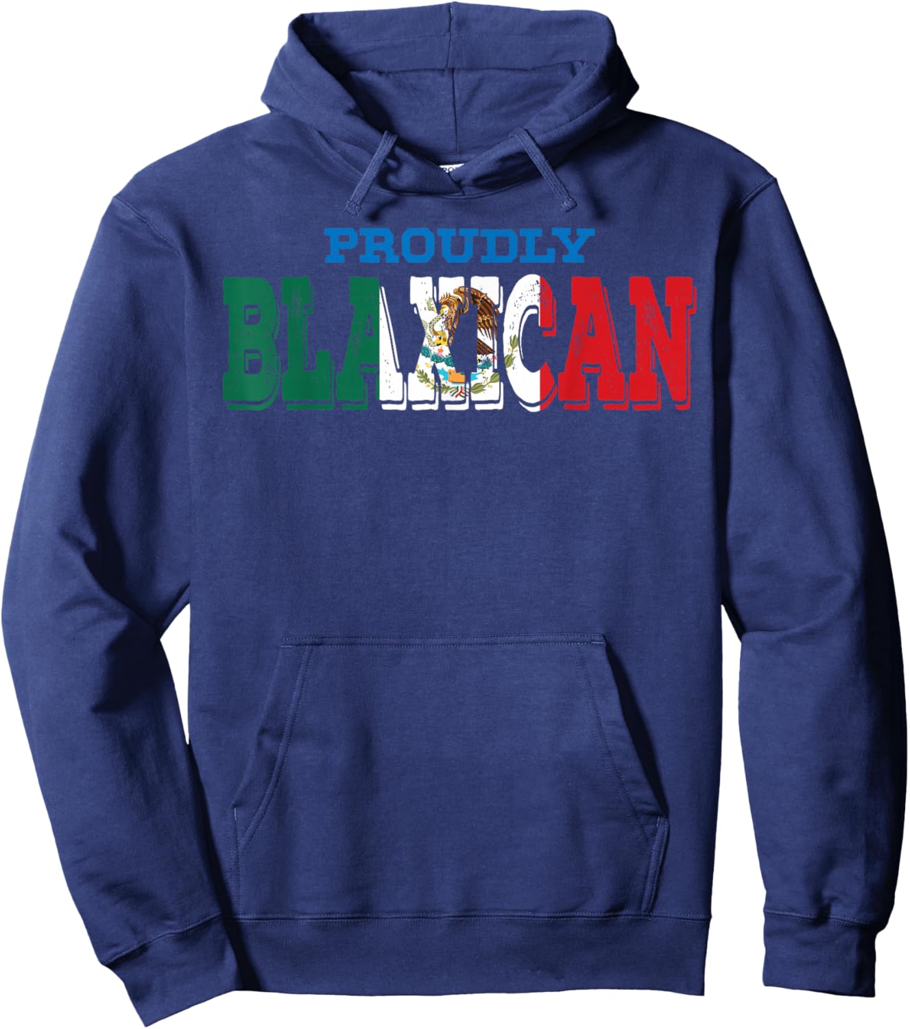 Half Black Half Mexican American Blaxican Black History Hoodie - Hoodie | Navy