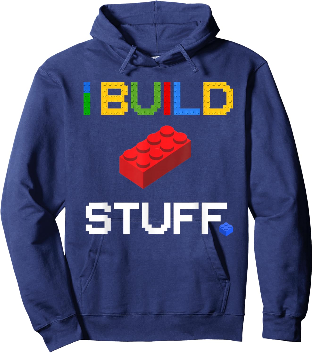 Build Stuff Master Builder Building Blocks Construction Toy Hoodie - Hoodie | Navy