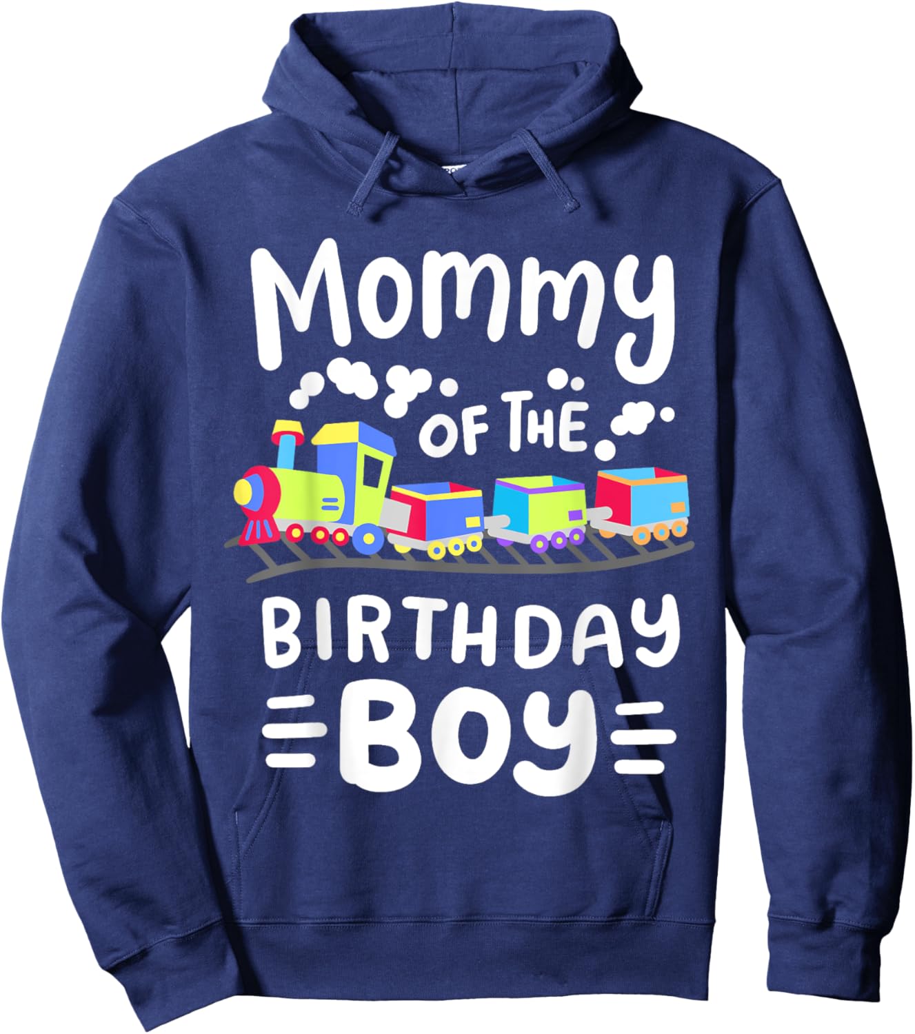 Mommy of the Birthday Boy Choo Choo Train Family Matching Hoodie - Hoodie | Navy