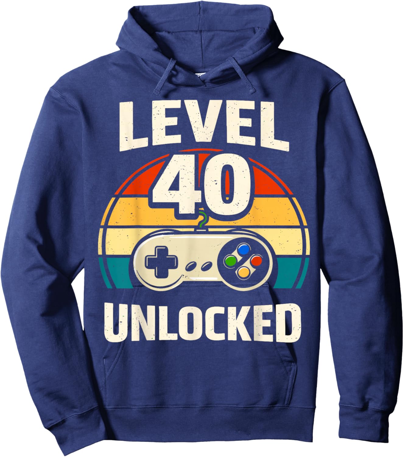 40th Birthday Level 40 Unlocked Gamer Gaming 40 Birthday Hoodie - Hoodie | Navy