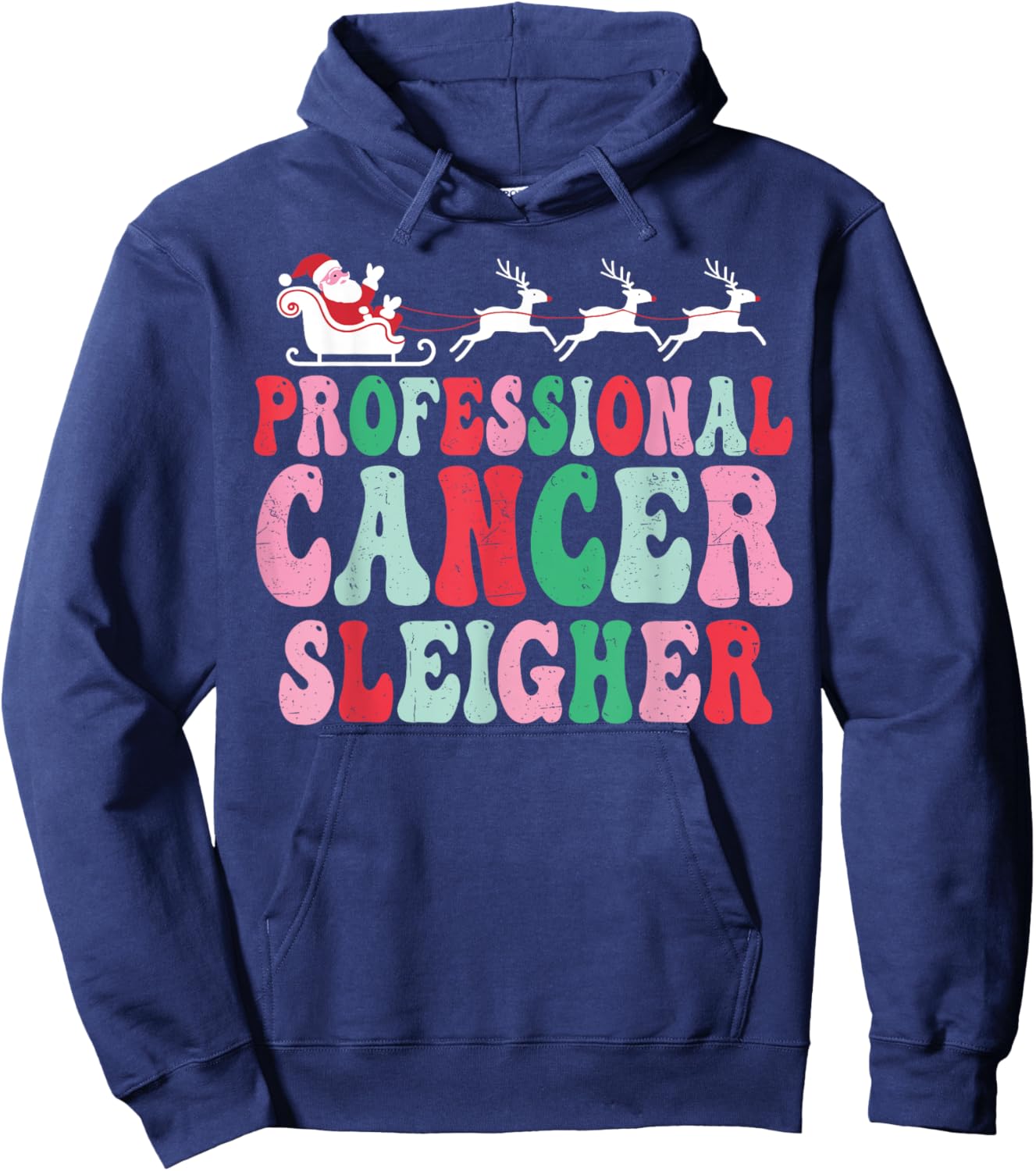 Professional Cancer Sleigher Oncology Christmas Nurse Women Hoodie - Hoodie | Navy