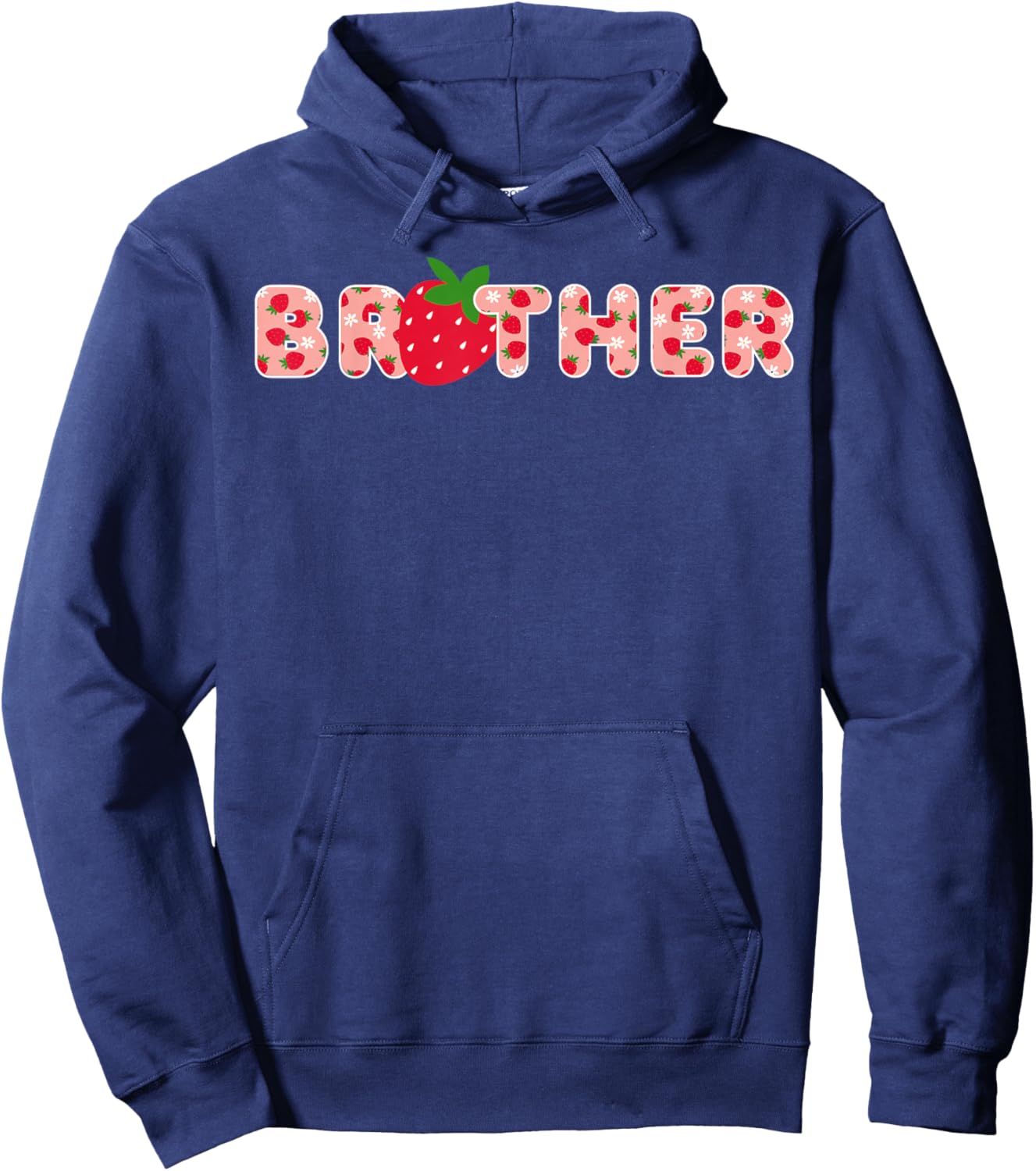 Brother Strawberry First Birthday Party Strawberry Birthday Hoodie - Hoodie | Navy