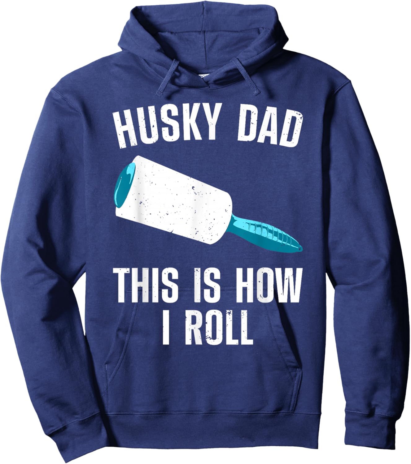 Husky Dad Art For Father Men Husky Lover Siberian Husky Dog Hoodie - Hoodie | Navy