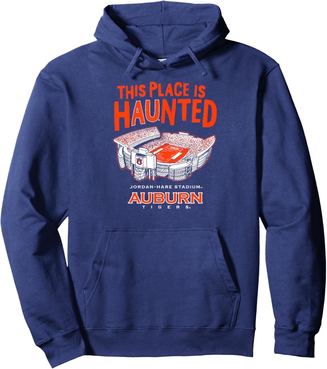 This Place is Haunted - Jordan-Hare Stadium - Auburn Tigers Hoodie - Hoodie | Navy