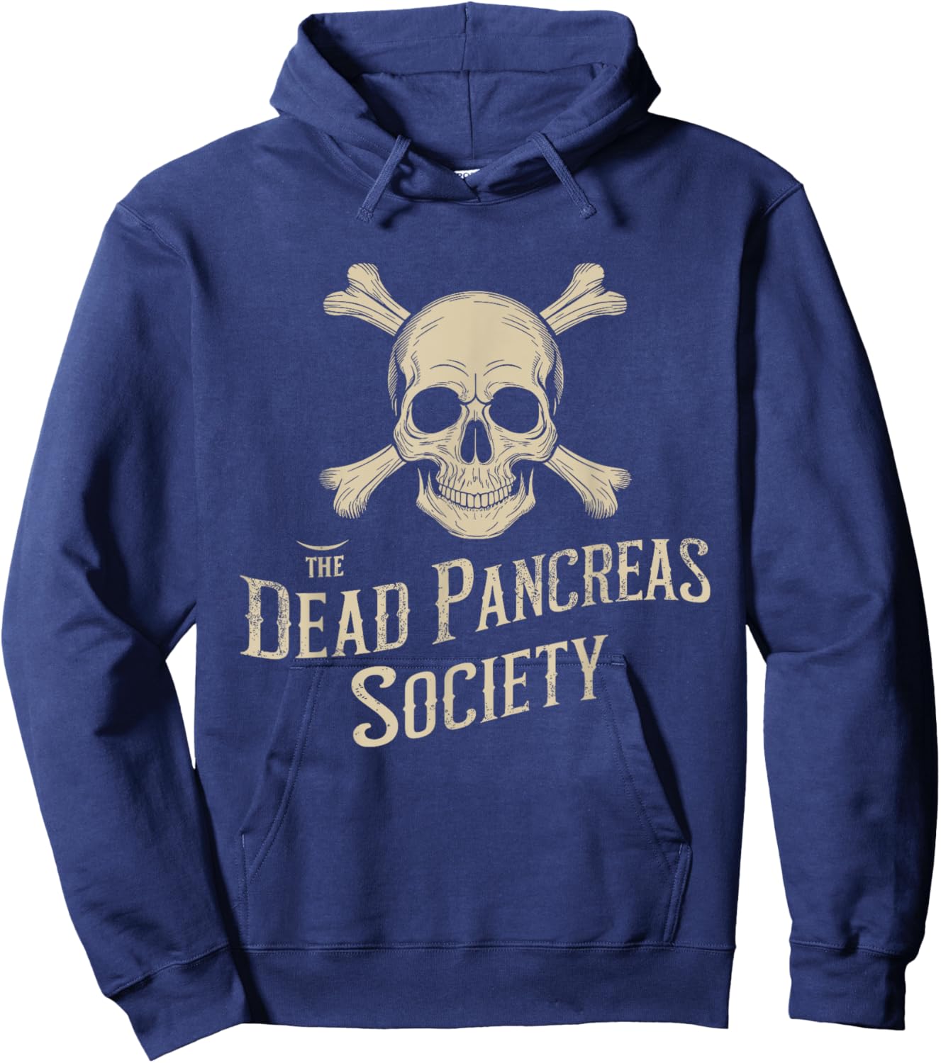 Dead Pancreas Society Skull Type 1 Diabetes T1D Awareness Hoodie - Hoodie | Navy