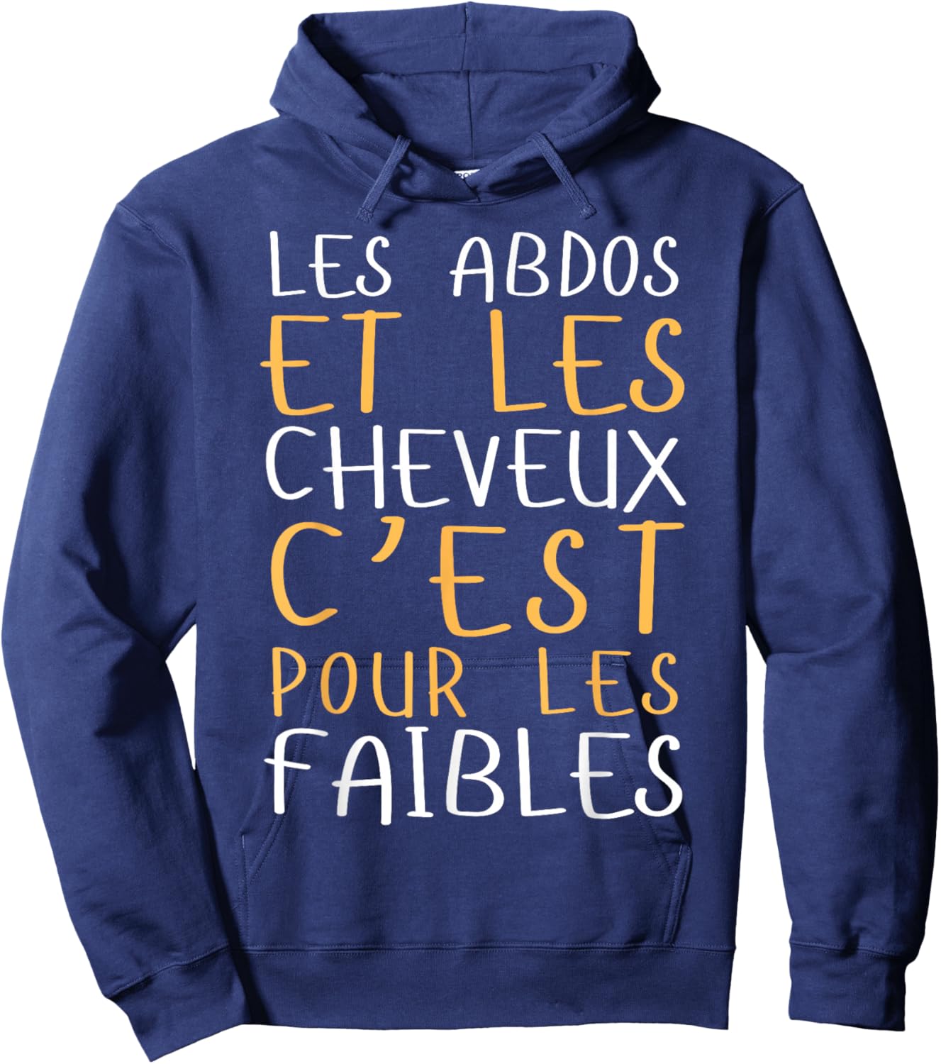 Man Abdos Hair For The Weak - Bald Big Bide Humor Hoodie - Hoodie | Navy