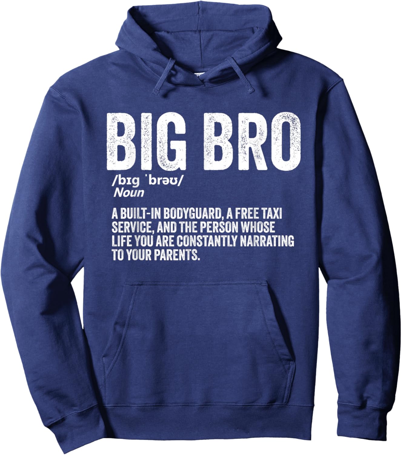 Big Brother Funny Sibling Humor Big Bro Definition Hoodie - Hoodie | Navy