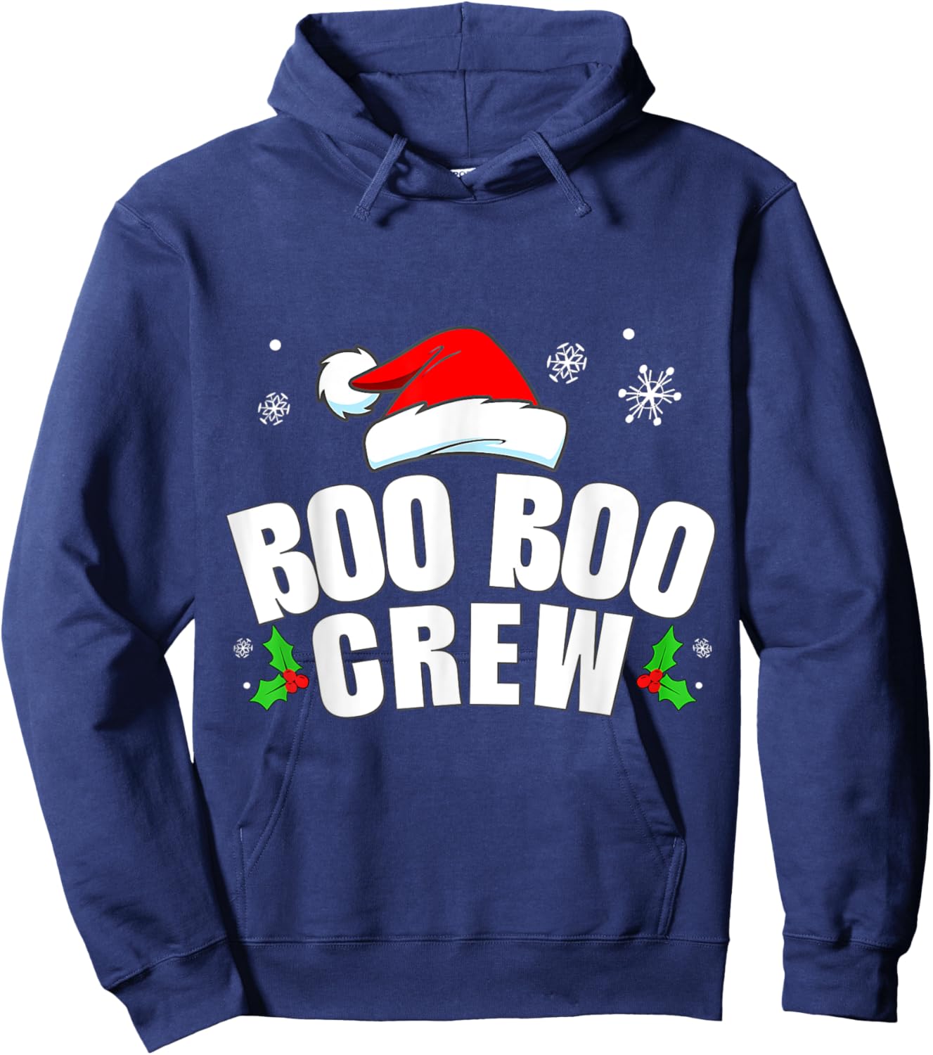 Christmas Boo Boo Crew Men Women Buffalo Plaid Hoodie - Hoodie | Navy