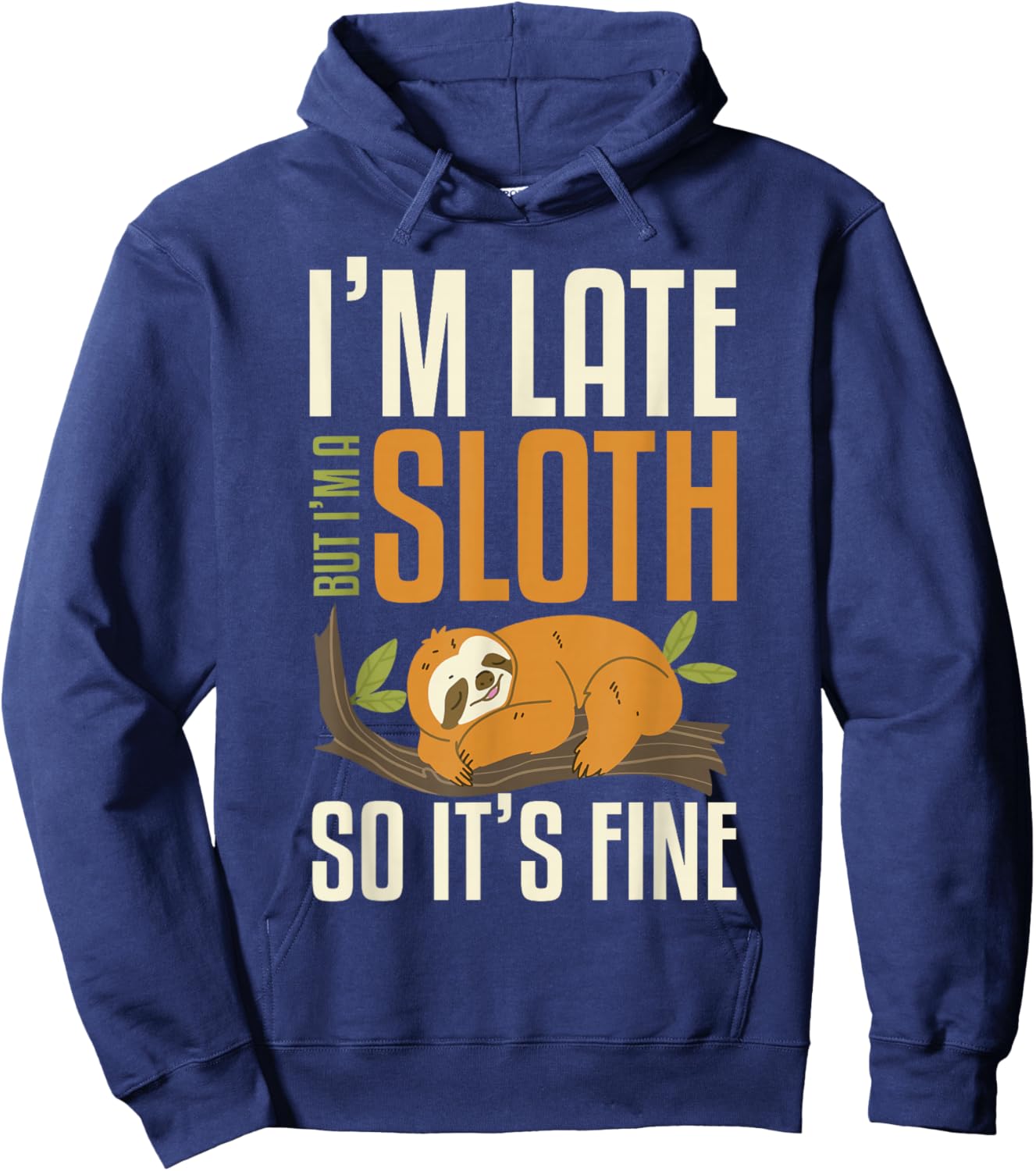 Funny Sloth Sleeping Cute Lazy Sloth Women Kids Hoodie - Hoodie | Navy