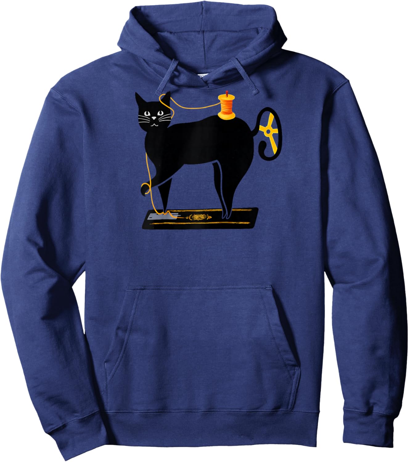 Mewing Machine Funny Quilting Craft Lover Quilter Cat Art Raglan Baseball Hoodie - Hoodie | Navy