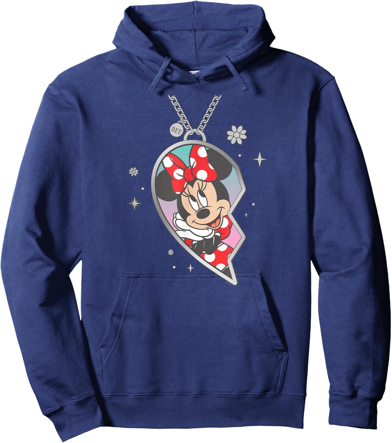Disney BFF Best Friends Minnie Mouse Matching Heart Necklace Hoodie - Hoodie | Navy