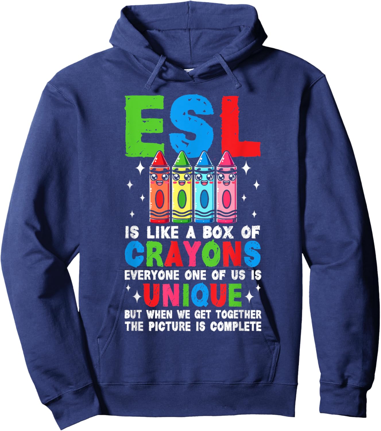 Funny ESL Teacher English As A Second Language ESOL Teacher Hoodie - Hoodie | Navy