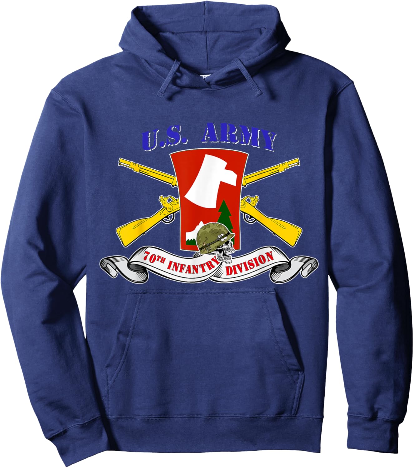 70th Infantry Division 70th ID Veteran Vintage Gifts Hoodie - Hoodie | Navy