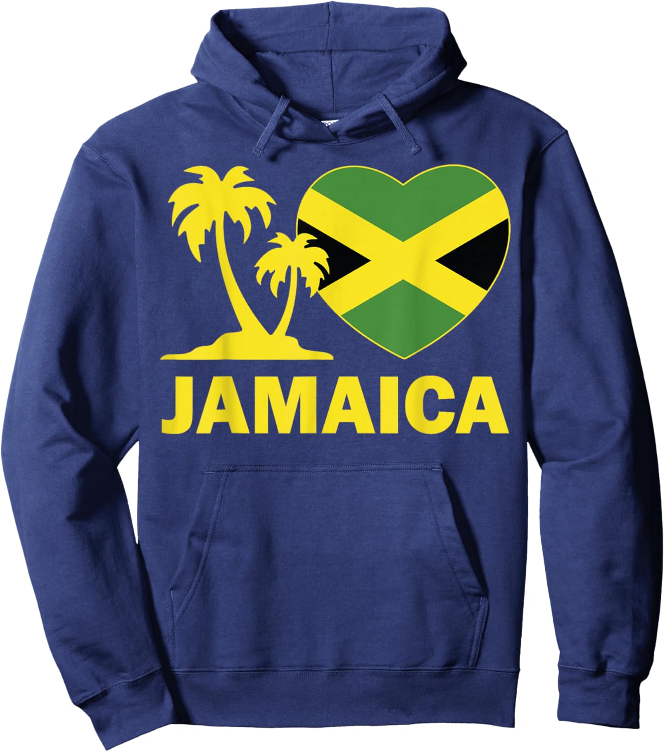 Jamaica-Shirt I love Jamaican Flag Heart Women Men Kid Girls Hoodie - Hoodie | Navy