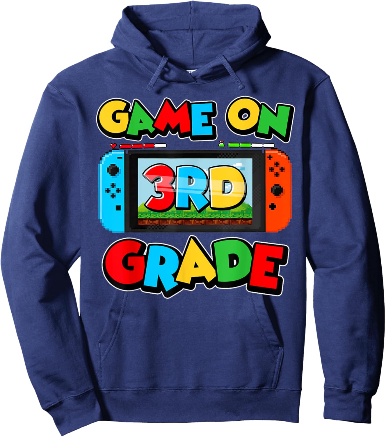 Game On 3rd Grade Back To School Video Gamer Third Grade Hoodie - Hoodie | Navy