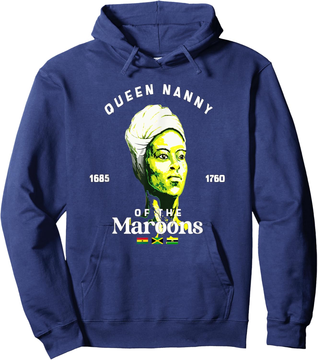 Queen Nanny of the Maroons, Jamaican national hero, Ashanti Hoodie - Hoodie | Navy
