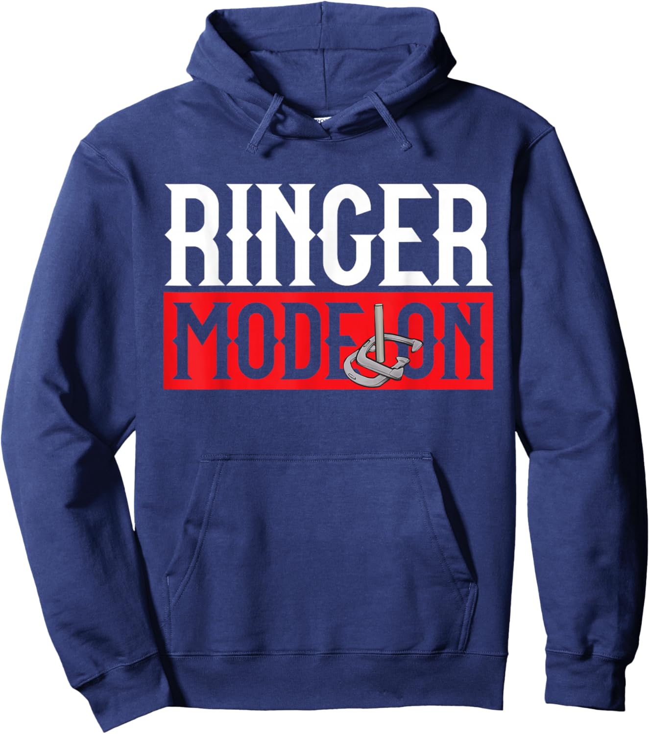 Horseshoes Game Ringer Mode On Horseshoe Pitching Hoodie - Hoodie | Navy
