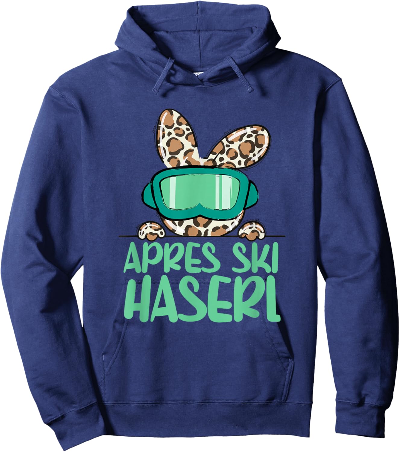 apreski Haserl, Skier Apresskiparty Leoprint Hoodie - Hoodie | Navy